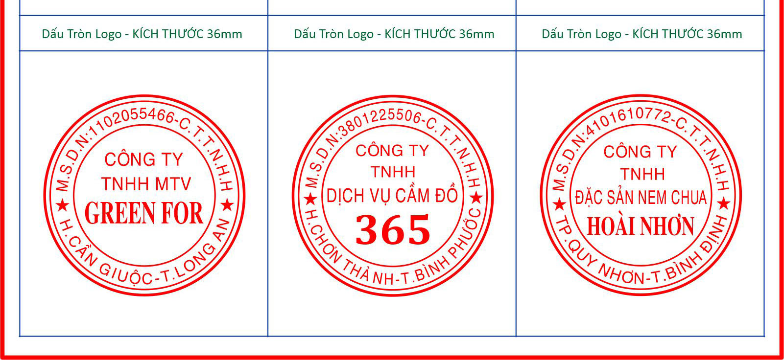 khắc dấu tròn công ty tại hải phòng